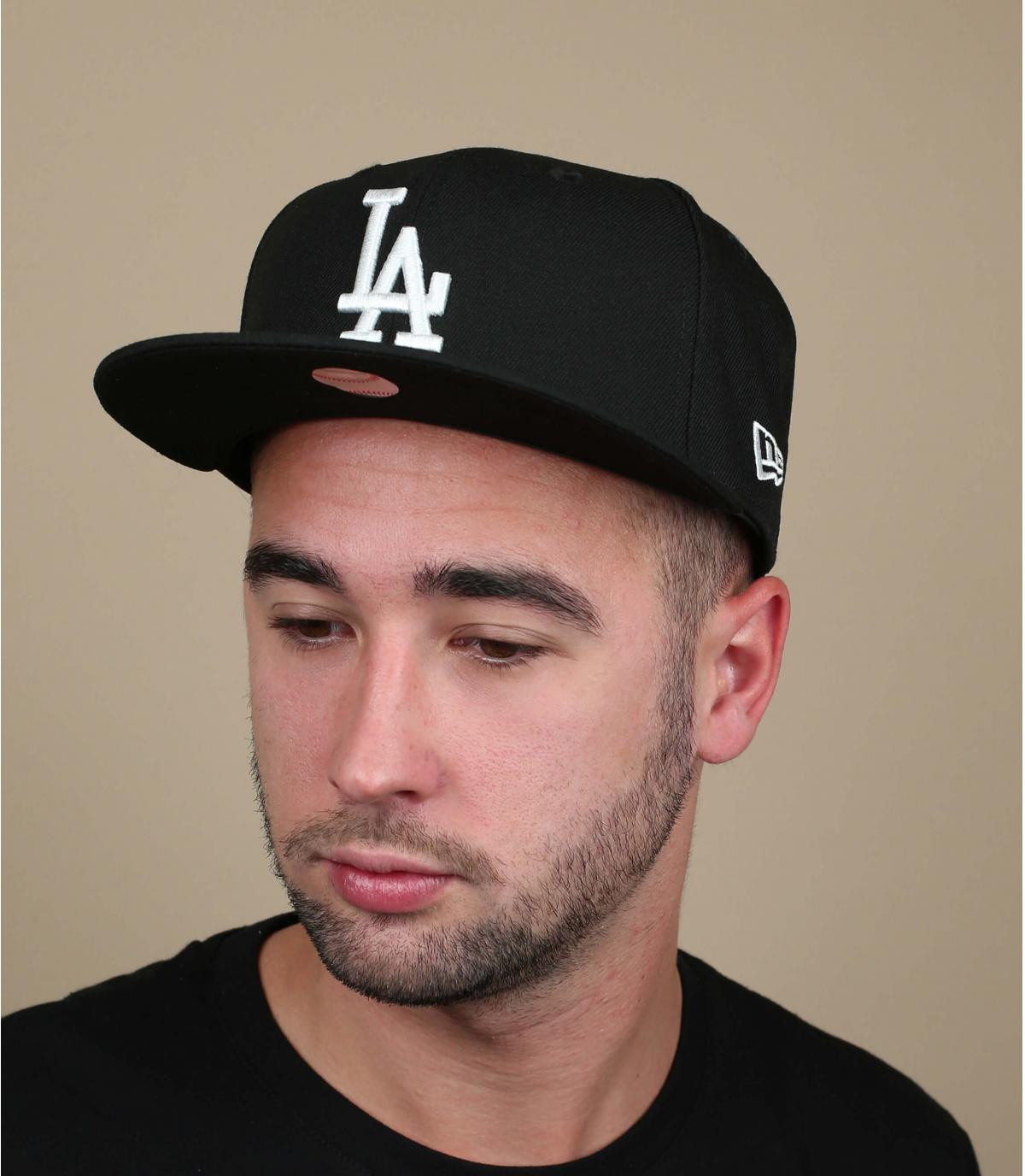 Cap la plat Cap LA 59Fifty black white